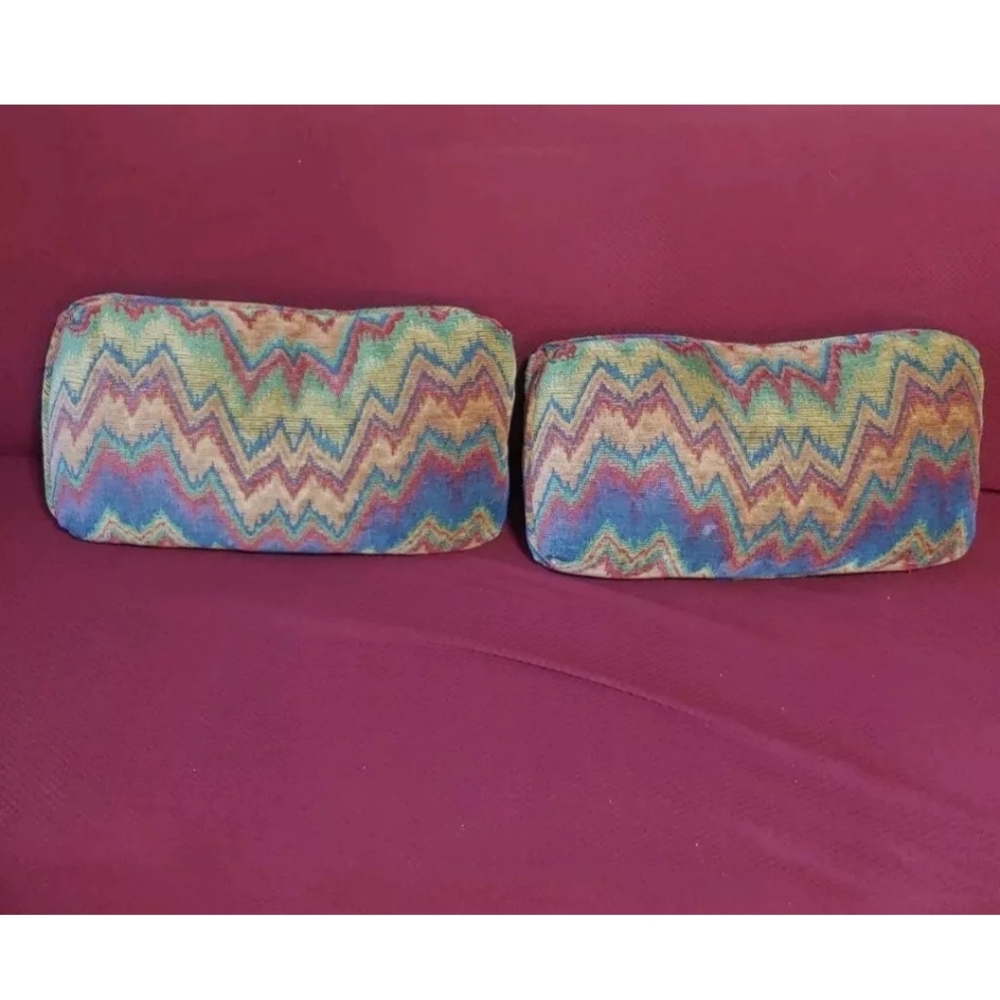 2 Southwestern Aztec Tapestry Throw Pillow Oblong Feather Filler Couch Chair Bed - Picture 2 of 11
